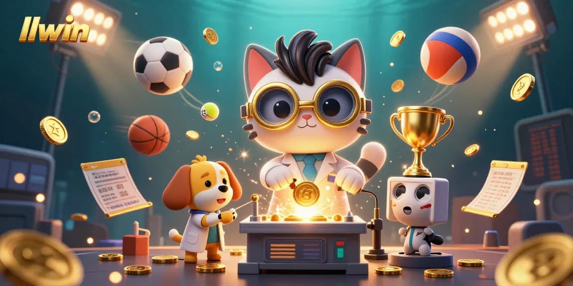 llwin engages players with an exciting 3D casino scene featuring lively gambling activities and colorful elements.