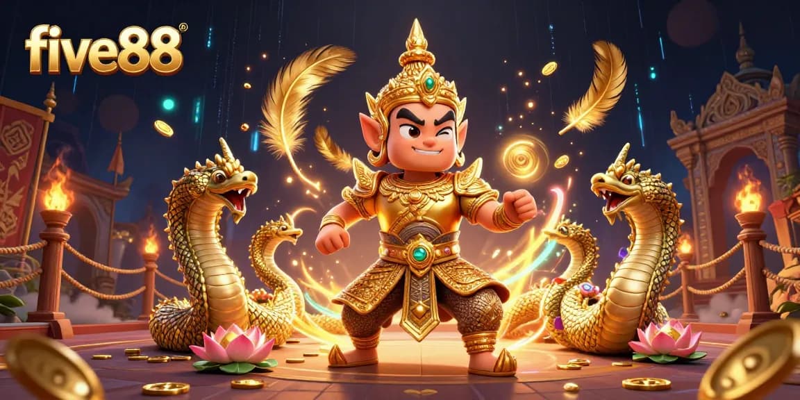 Experience thrilling gameplay with five88's vibrant casino scene featuring mystical characters.