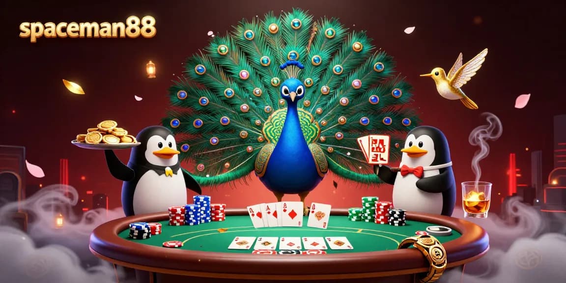 Experience thrilling poker action with spaceman88 featuring colorful chips and ornate characters.